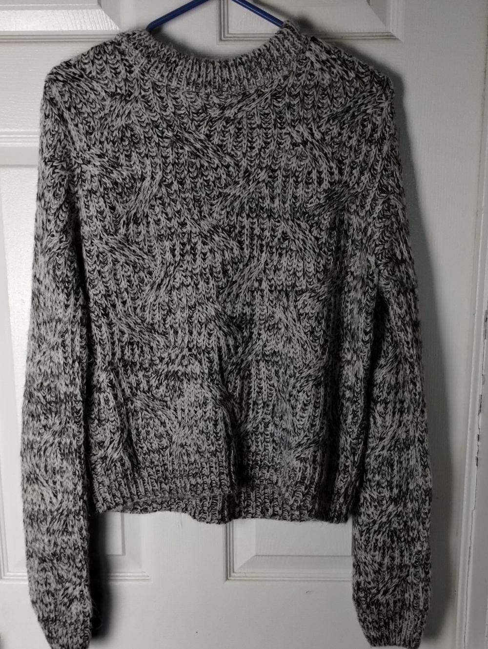 Men's Marled Black & White Knit Sweater.Small